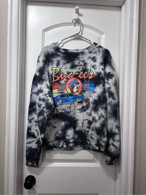 Buc-ee's Black & White Tie-Dye Racing Graphic Sweatshirt